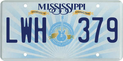 MS license plate LWH379