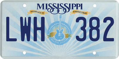 MS license plate LWH382