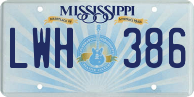 MS license plate LWH386