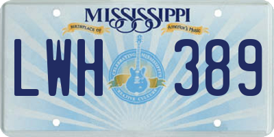 MS license plate LWH389
