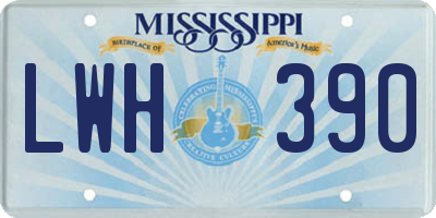 MS license plate LWH390