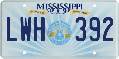 MS license plate LWH392