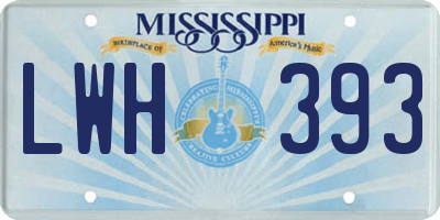MS license plate LWH393