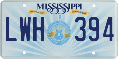 MS license plate LWH394