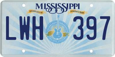 MS license plate LWH397