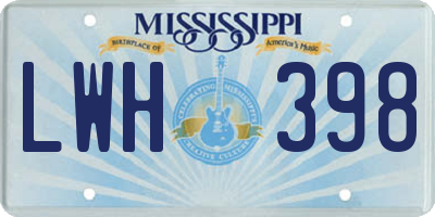 MS license plate LWH398