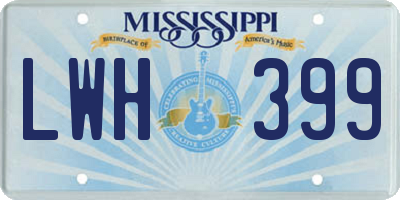 MS license plate LWH399