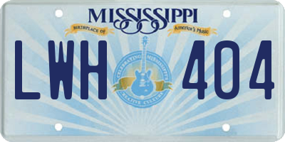 MS license plate LWH404