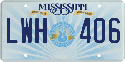 MS license plate LWH406