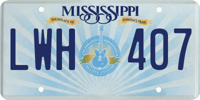 MS license plate LWH407