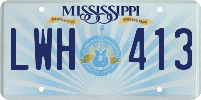 MS license plate LWH413
