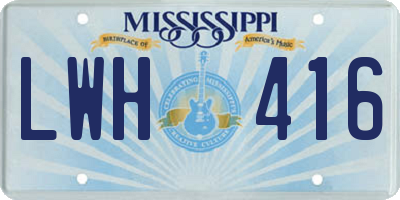 MS license plate LWH416