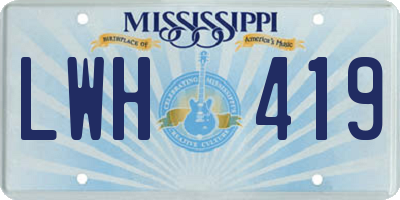 MS license plate LWH419