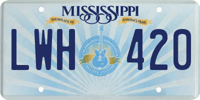 MS license plate LWH420