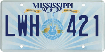 MS license plate LWH421