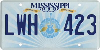 MS license plate LWH423
