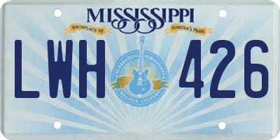 MS license plate LWH426