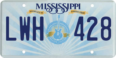 MS license plate LWH428