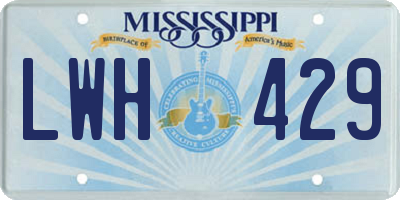 MS license plate LWH429