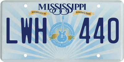 MS license plate LWH440