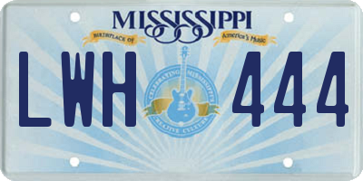 MS license plate LWH444