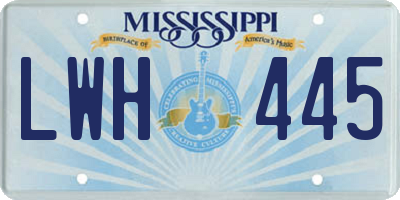 MS license plate LWH445