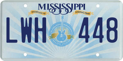 MS license plate LWH448