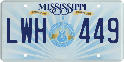 MS license plate LWH449