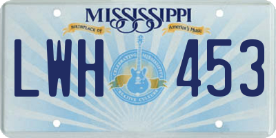 MS license plate LWH453