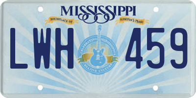 MS license plate LWH459