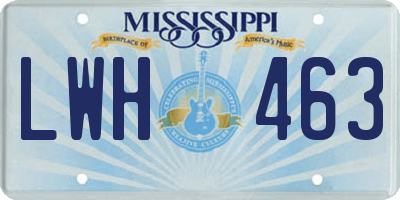 MS license plate LWH463