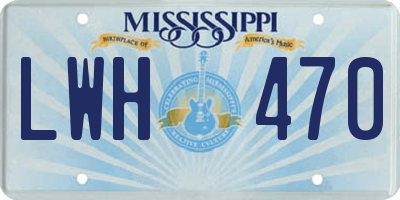 MS license plate LWH470