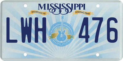 MS license plate LWH476