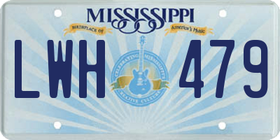 MS license plate LWH479