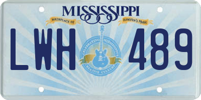 MS license plate LWH489