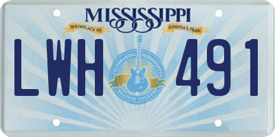 MS license plate LWH491