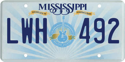 MS license plate LWH492