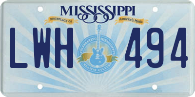 MS license plate LWH494