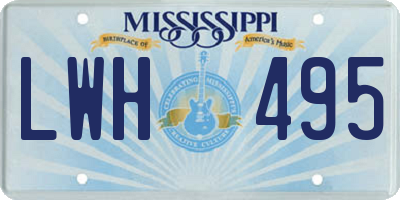 MS license plate LWH495