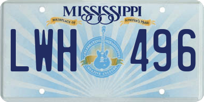 MS license plate LWH496