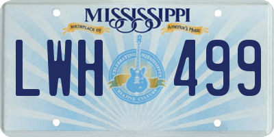 MS license plate LWH499