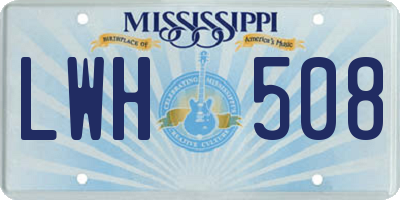 MS license plate LWH508