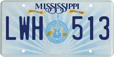 MS license plate LWH513