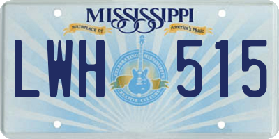 MS license plate LWH515