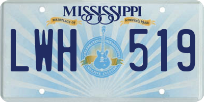MS license plate LWH519