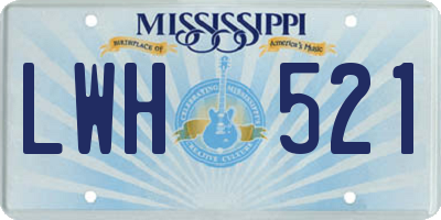 MS license plate LWH521