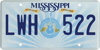MS license plate LWH522