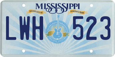 MS license plate LWH523
