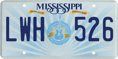 MS license plate LWH526