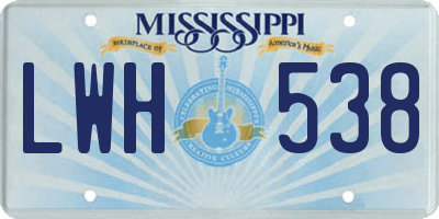 MS license plate LWH538